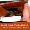 MOIRENTO Mens Black Wallet Orange Leather Trifold RFID Blocking Credit