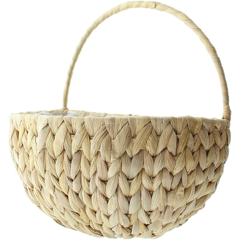 Dekoleidenschaft Water Hyacinth Wall Planter Natural Indoor Wall Planter Basket