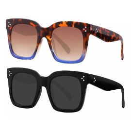 Yostyle Paquete De 2 Gafas De Sol Retro Protección Uv 400 Para Dama