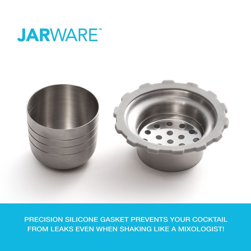Jarware Mason Jar Cocktail Shaker Lid For Regular Mouth Mason