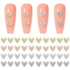 40 Pcs Heart Nail Charms Y2K Alloy Metal Hearts Charms
