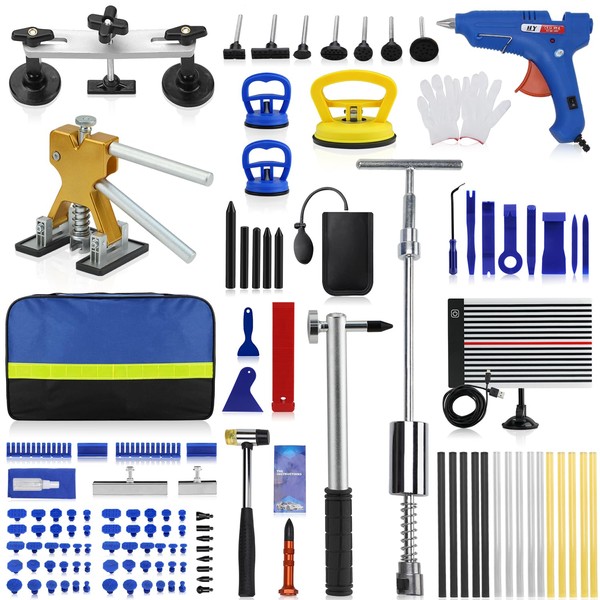 HUGBEO 128 PCS Dent Removal Kit,Paint-Safe Dent Removal Tools, DIY