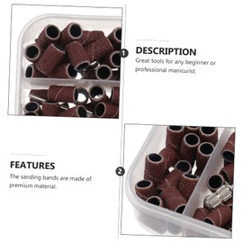 WOONEKY Nail Manicure Tool Sanding Bands for Nail Art White Patterned Nail Sanding Bands Box Set