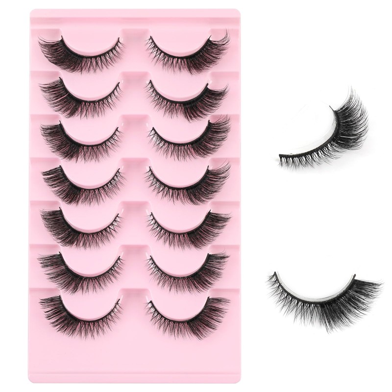 Kiusatig Eyelashes Natural Fox Eye Lashes Cat Eye Lashes Fluffy