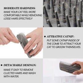 Cat Self Groomer, 4 Pack Wall Corner Groomers Soft Scratcher Grooming Brush Massage Combs for Short Long Fur Cats, Softer Massager Toy for Kitten Puppy (4 Pack)