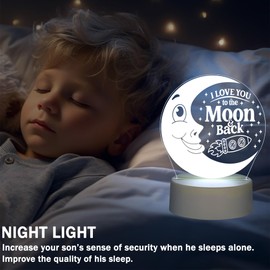 JoycuFF Valentines Birthday Gifts for Son, Christmas Cool Gifts for 4 5 6 7 8 9 Year Old Teen Boys Night Light Son Unique Gift Basket Set of 5