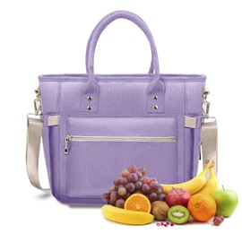 Loncheras para mujer y hombre, Lonchera termica de gran capacidad, impermeable y a prueba de fugas, adecuado para oficinas, campamentos, picnics(Púrpura)