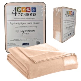 Shavel Home Products Micro Flannel Full/Queen Size Blankets, Lightweight All Seasons Cozy Blanket, Throw Blankets for Home, Comfy & Soft Blanket for Couch, Machine Wash, No Pilling - Chino