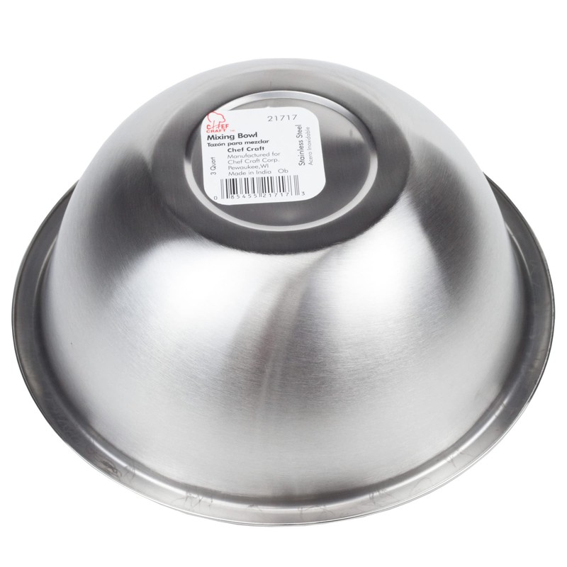 Chef Craft Brushed Mixing Bowl, 2.5-Quart, Stainless Steel