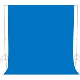 BOLLUMA 3x3m Blue Screen Background Photography Backdrop, 100% Cotton Muslin Chromakey Machine Washable Collapsible Backdrop for Studio Product Portrait Shooting, Live Streaming, Zoom Meeting