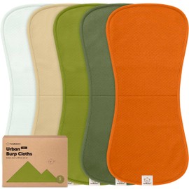 KeaBabies 5-Pack Organic Burp Cloths Baby Girl, Boy - Extra Large, Absorbent Baby Burp Cloths, Soft Burping Cloths for Babies, Newborn Burp Clothes, Cotton Burp Rags, Neutral Thick Burp Cloth (Palms)