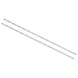 CoCud Extra Long Twist Drill Bit, 0.1 inch (3 mm) Drill Diameter, 7.9 inches (200 mm), Total Length, High Speed Steel, Twist Drill Bit for Copper, Metal, Wood, Aluminum, 2 Pieces
