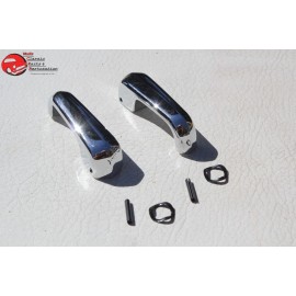 FDM MFG 1968 Ford Mustang Interior Inside Door Wind Wing Vent Window Handles Chrome New