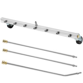 M MINGLE 24” Undercarriage Pressure Washer Attachment, Undercarriage Sprayer with 7 Nozzles, Under Car Washer with 3 Pieces Extension Wand, 4000 PSI