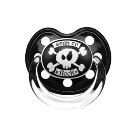 born to rock Dummy, Black, Size 1 (0-6 Months), 100% Statement by Metal Kids