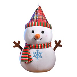 17cm Christmas Suffed Plush Snowman Toy for Kids,Christmas Hat Snowman Stuffed Costumed Plushies Dolls Christmas Soft Toy Christmas Squishys Snowman Plush Toy Xmas Gifts for Kids Xmas Home Decor