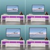 Henf Glossy White LED TV Stand for 65 Inch TVs,
