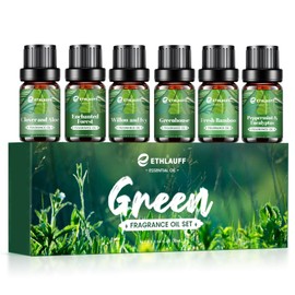 Spring Essential Oils Set, Nature Fragrance Oil for Diffuser for Home, Candle Sopa Making - Enchanted Forest, Willow and Ivy, Clover and Aloe, Fresh Bamboo, Spring Scented Oil Gift Set