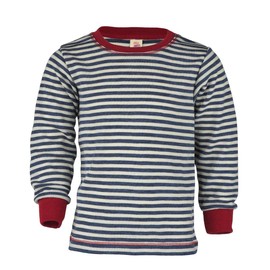 Engel Sweater 100% Merino Wool Children boy Girl Thermal Shirt Pajama Top Organic 42 7610 (92 cm (36 in), Blue Melange/Natural)