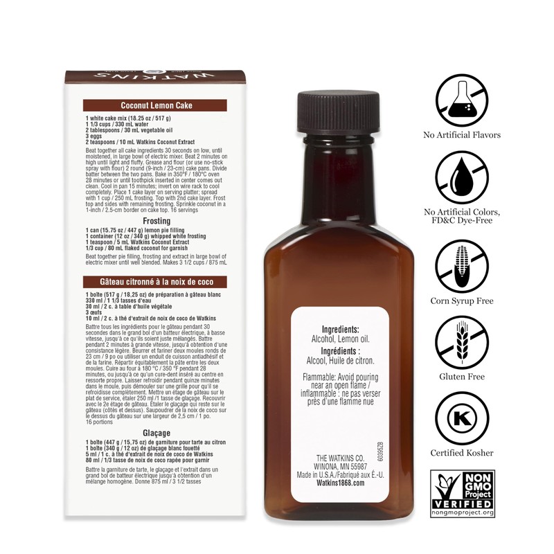 Watkins Premium Pure Lemon Extract 2oz