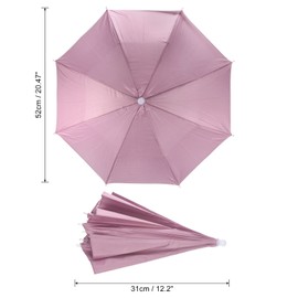 PATIKIL Umbrella Hat, 2 Pack 20 Inch Folding Sun Rain Cap Hands Free Fishing Umbrella Hat for Golf Fishing Camping Outdoor, Pink