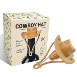 Generic Cowboy Hat Wine Stopper - Silicone Reusable Cork for Wine/Champagne, Funny Gag Gifts for Adults & Bar Decor