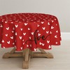 Horaldaily Valentine Tablecloth 70×70 Inch Round, Mini Love Hearts Red