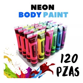 Tienda Oki 120 Pintura Neón Cuerpo Body Paint Brillo Luz Negra Carnaval