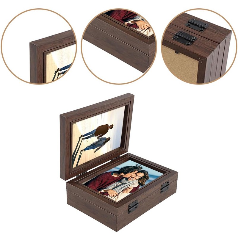 Hinged Picture Frames,Foldable Photo Frame,Folding Frame,Glass Photo Frame,with 180° Foldable