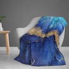 Jbofyee Blue Gold Marble Throw Blankets All Season Ultra Soft
