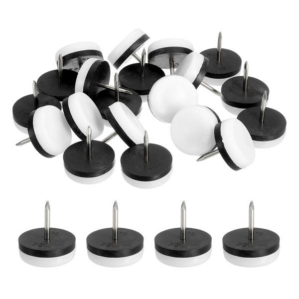 sourcing map Nail on Furniture Sliders, 24Pcs Plastic Chair Glides