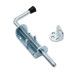 Heavy Duty Spring Loaded Latch Pin, Galvanized Steel Sliding Barrel Bolt Latch for All Kinds of Gate/Doors, Thickened Interior and Outdoor Latch (2, 8.6inch)