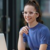 AQWANO Clear Reading Glasses for Women Men 2.5 Blue Light