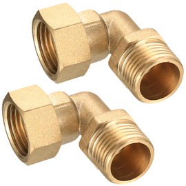 2 Pcs Brass Pipe Fittings, Brass Compression 90 Degree Brass Elbow Pipe Fittings, Elbow 1/2 Inch 90 Degree Elbow Connectors Couplers for Plumbing Fittings