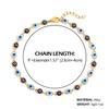 SLOONG Evil Eye Anklet Bracelets for Women 14K Gold Plated