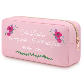 Inspirational Quotes Bible Verse Oxford Cloth Makeup Bag Motivational Gift for Girl Sister Friend Cosmetic Bag Scripture Christmas Birthday Gifts Mothers Day Double Side Toiletry Bag