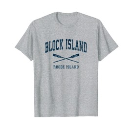 Block Island Rhode Island Vintage Nautical Paddles Sports Oa T-Shirt