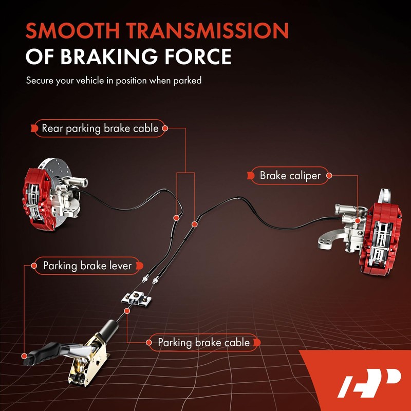 A-Premium Rear Driver and Passenger Side Parking Brake Cable Assembly