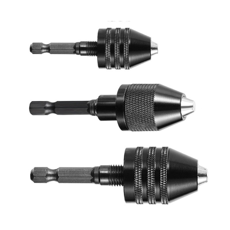3 Pcs Hexagonal Shank Keyless Drill Chuck Adapter, Drill Chuck