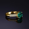 JewelryPalace Cushion Cut 1.8ct Simulated Emerald Solitaire Rings for Her,