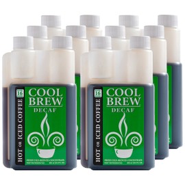 CoolBrew Decaf 6 Pack - 16 DRINKS PER BOTTLE - Fresh Cold Brew Liquid Concentrate - For Iced or Hot Coffee, Unsweetened, No Preservatives
