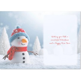 doodlecards Niece and Partner Christmas Card Snowman Medium Size Christmas Card for Niece & Partner with Plain Envelope