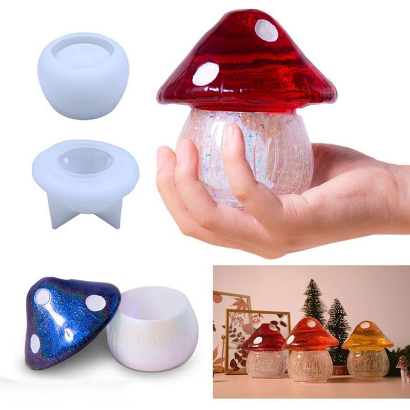 Mushroom Jar Silicone Molds Easy Demoulding Flexible Reusable Container Box