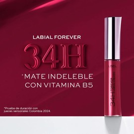 L'BEL - Forever Labial Líquido Mate Rouge Icon 6,5 g, 24 Horas de Color, Fórmula Avanzada, Labiales Mate e Indelebles, Secado Rápido, Antioxidante, No Reseca y No Transfer, Máxima Suavidad y Cuidado