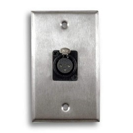 Single Gang Stainless Steel Wall Plate with XLR Female Single Gang - 1 XLR female