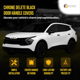 Snap On Chrome Delete Car Door Handle Cover Trim Accessories Compatible with Kia Sportage, 2023-2025 |No Tools Needed - Easy Installation|