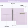 SKYDUE 3 Ring Binder with Clipboard,1 Inch Binder, 13.2" ×