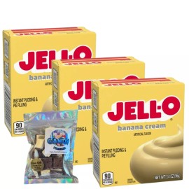 Jell-O Pudding 3.4oz Box(3-Pack) 1oz Ice Cream Bites (Banana Cream)