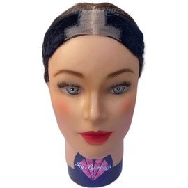 ICYBYAMON No Slip Lace TopGrip Comfort Band With Adjustable Strings For Toppers and Wiglets (Black)