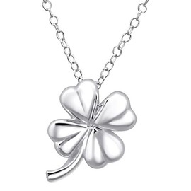 Laimons – Necklace Pendant & Chain – Women – Shining 925 Sterling Silver – Clover Leaf – 45cm